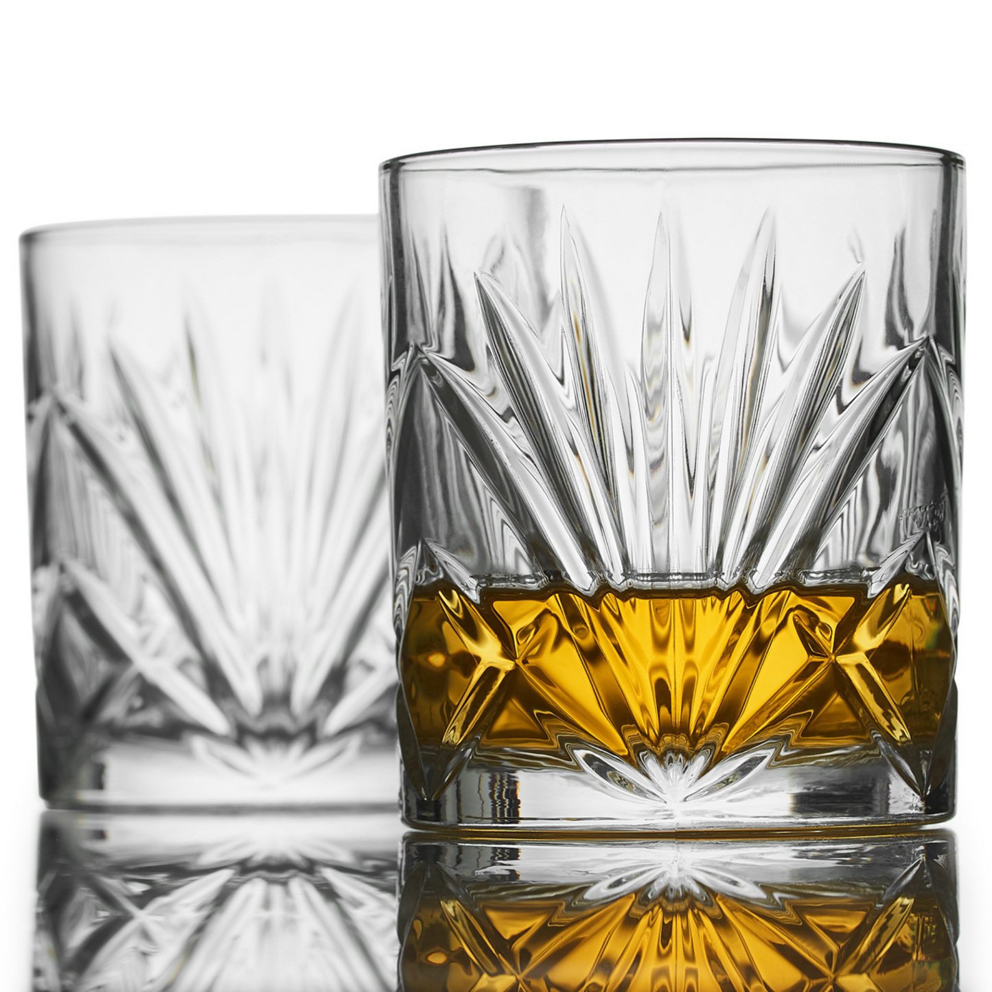 R.O.C.K.S Whiskey Chilling Stones Gift Set With 2 Palm Crystal Glasses