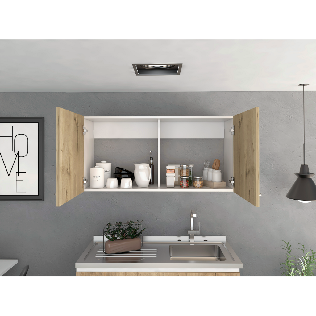 Salento Wall Double Door Cabinet, Two Shelves