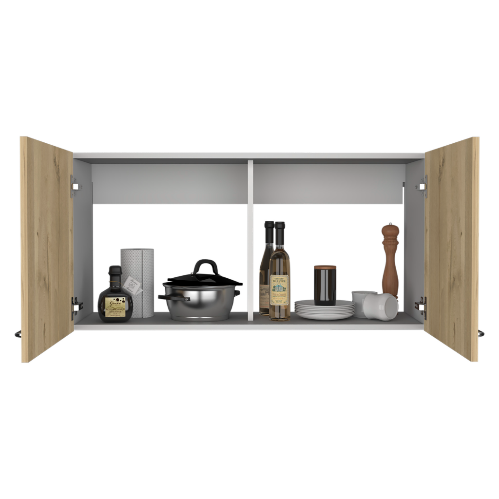 Salento Wall Double Door Cabinet, Two Shelves