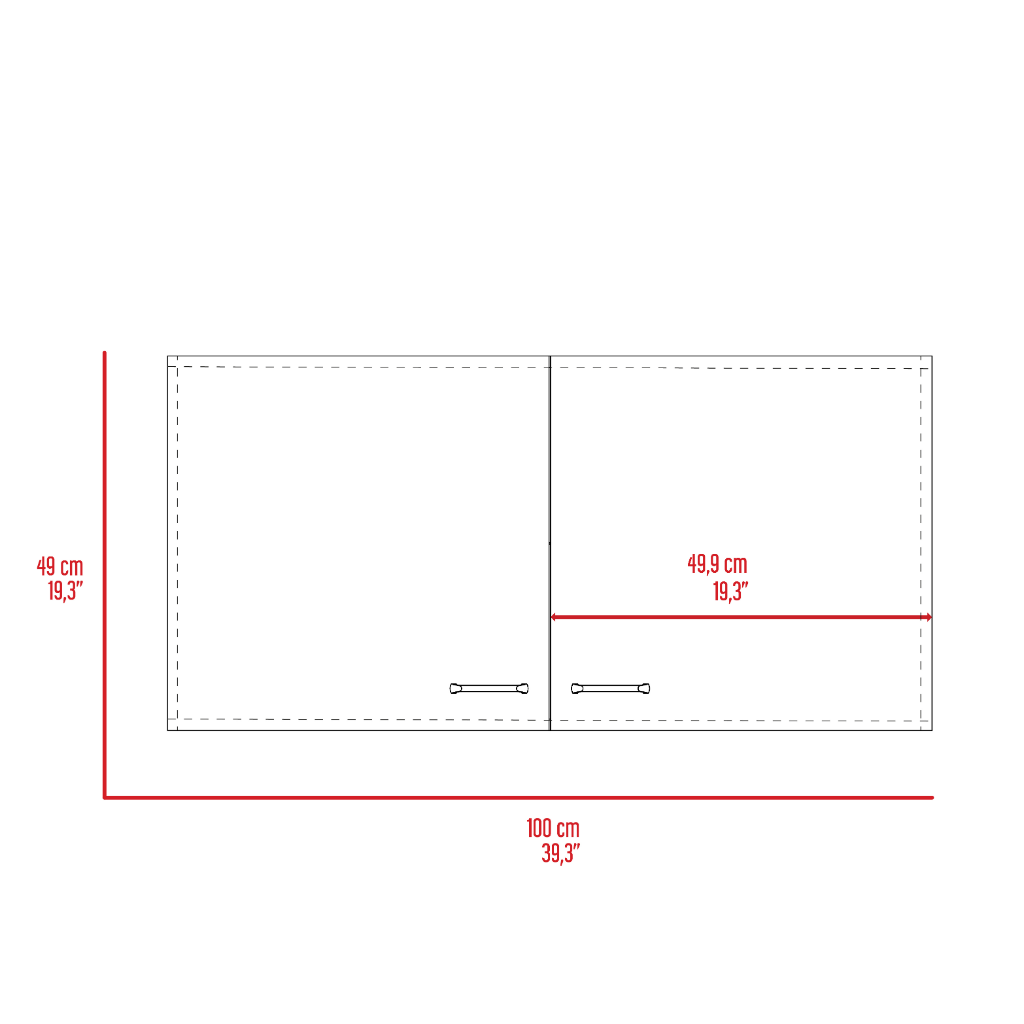 Salento Wall Double Door Cabinet, Two Shelves