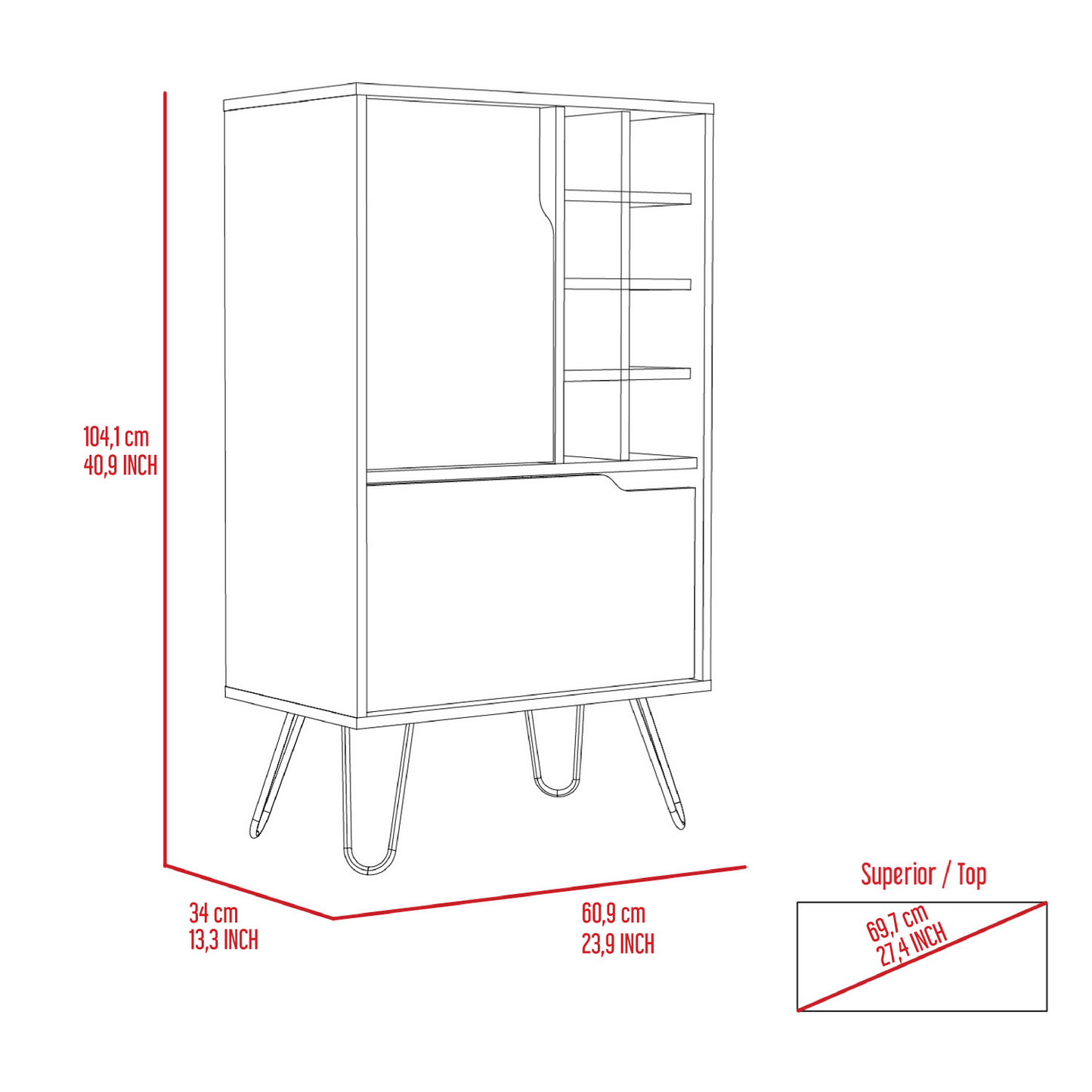 Zamna L Bar Single Door Cabinet, Eight Wine Cubbies
