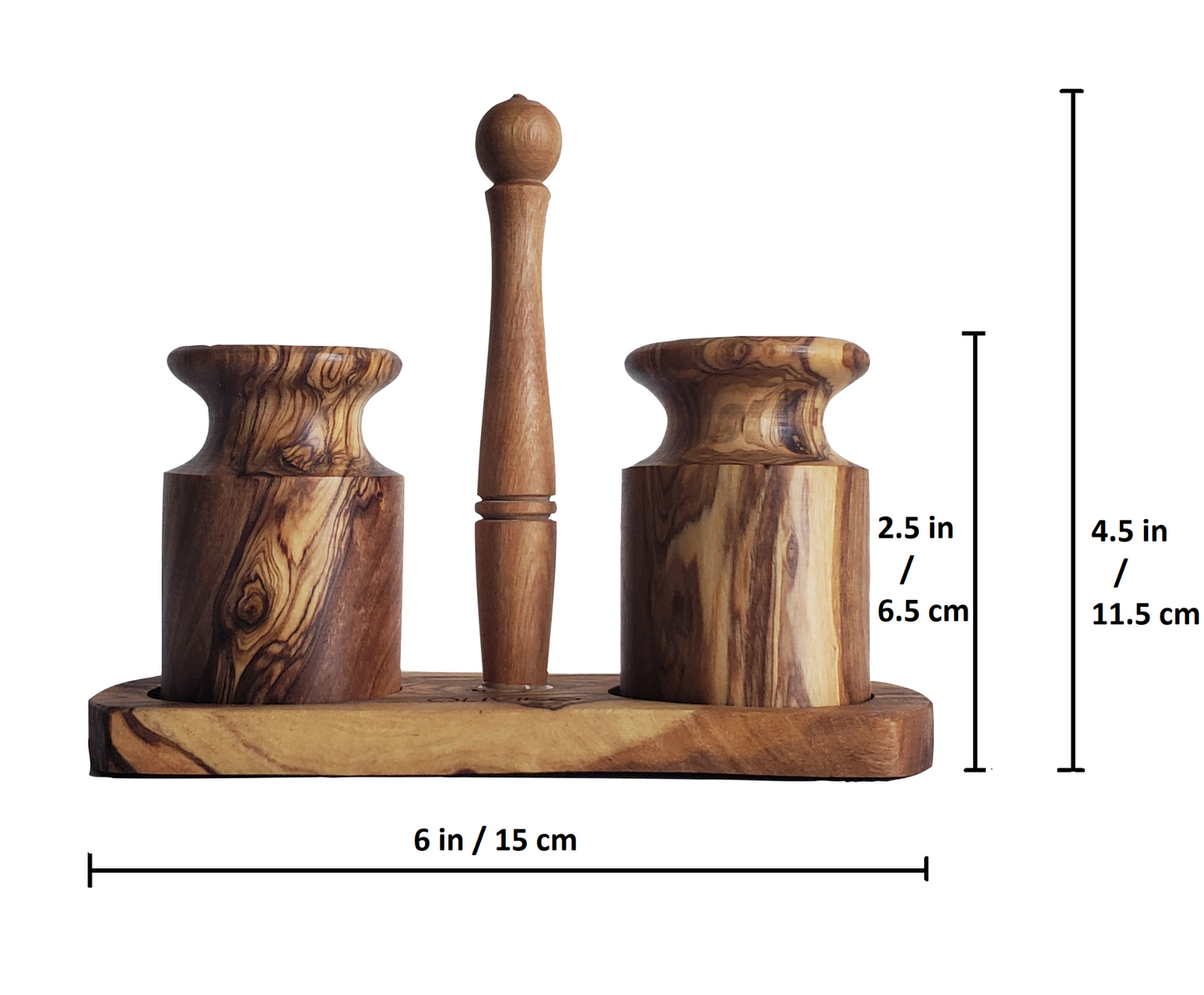 Handmade Olive Wood Salt and Pepper shaker