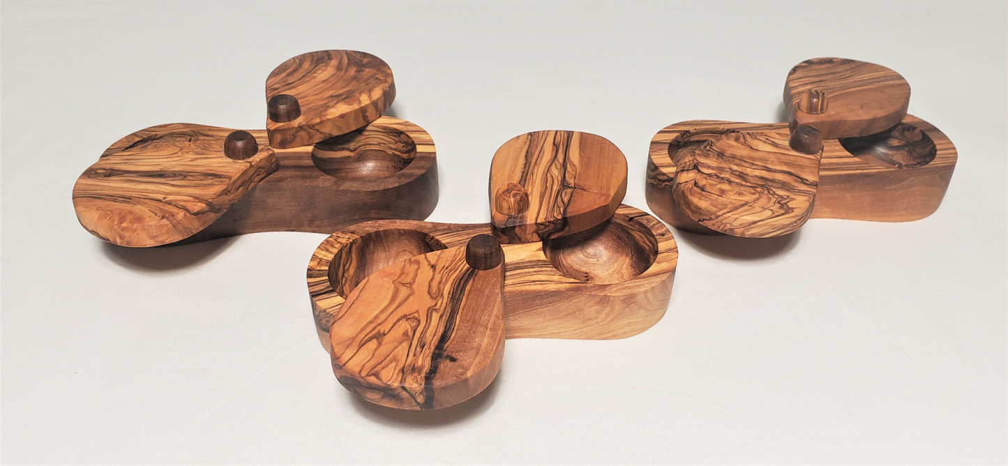 Handmade Olive Wood Salt and Pepper dispencer