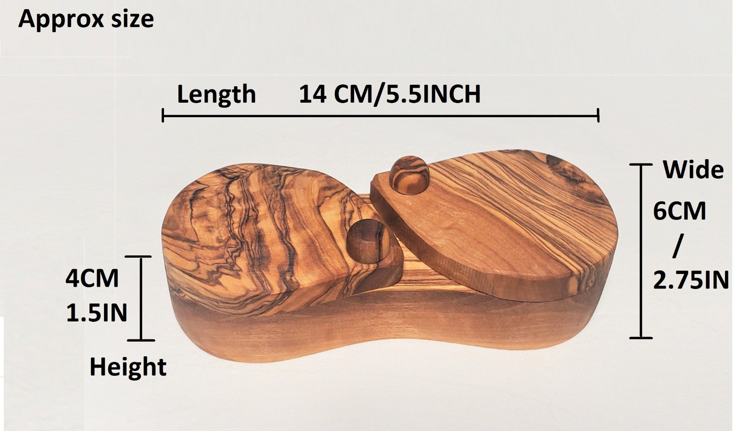 Handmade Olive Wood Salt and Pepper dispencer