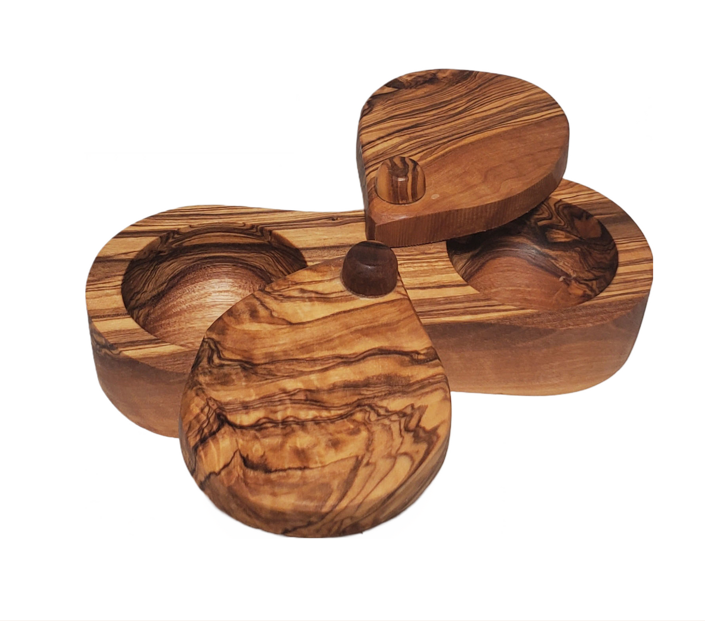 Handmade Olive Wood Salt and Pepper dispencer