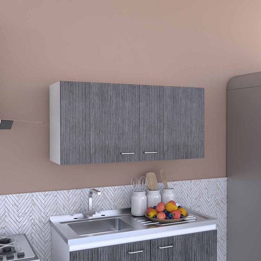 Salento Wall Double Door Cabinet, Two Shelves