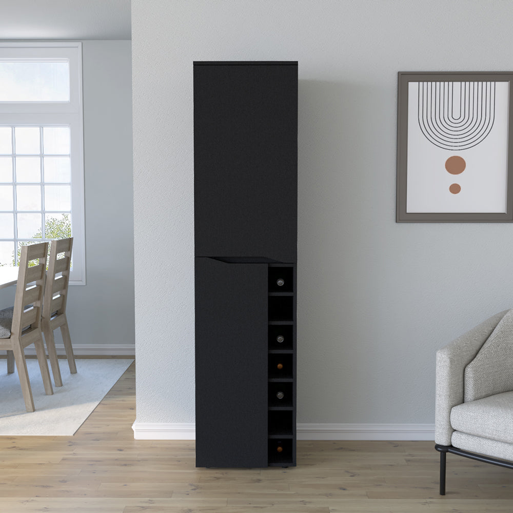 Tall Cabinet Bell, Seven Cubbies, Two-Door Cabinets, Black Wengue Finish