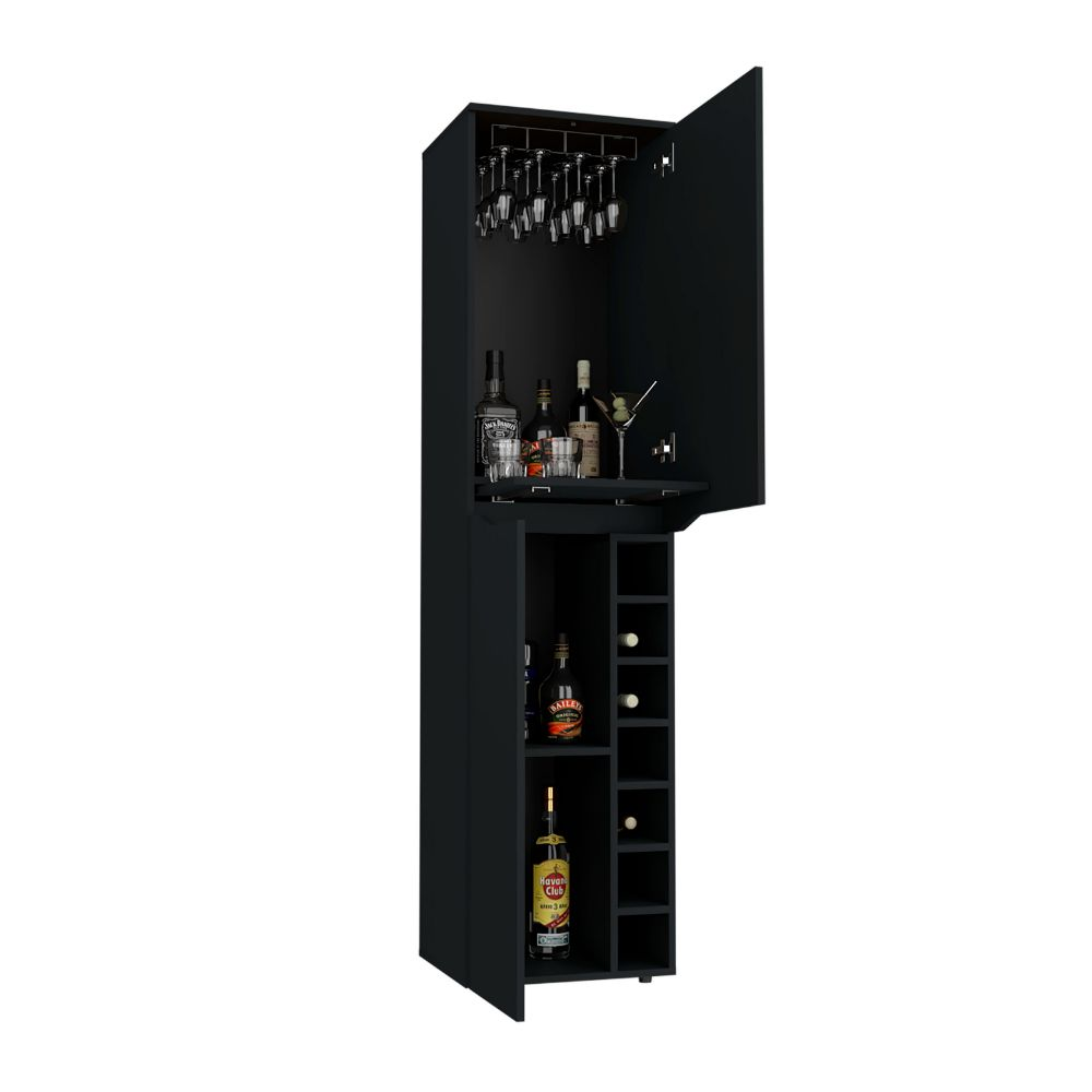 Tall Cabinet Bell, Seven Cubbies, Two-Door Cabinets, Black Wengue Finish