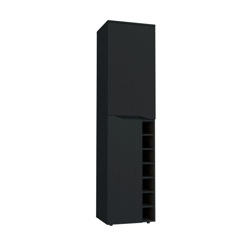 Tall Cabinet Bell, Seven Cubbies, Two-Door Cabinets, Black Wengue Finish