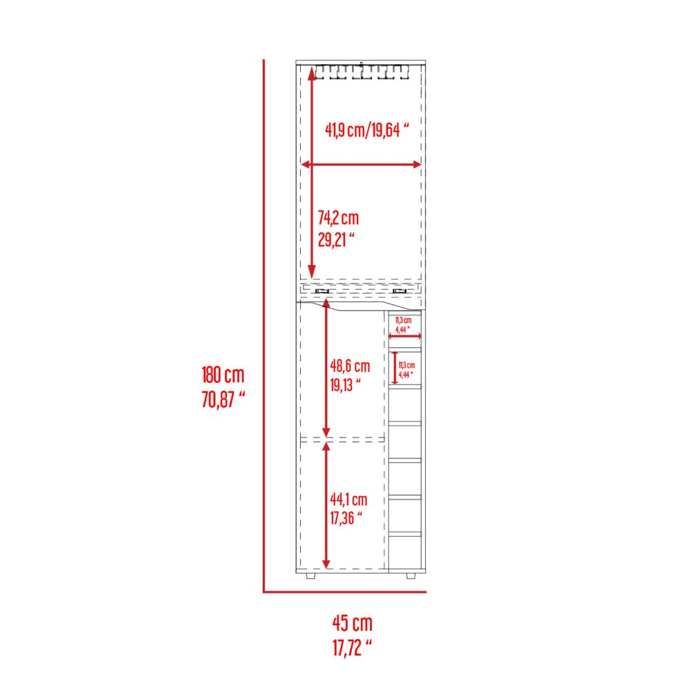 Tall Cabinet Bell, Seven Cubbies, Two-Door Cabinets, Black Wengue Finish