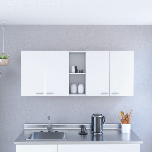 Wall Cabinet Ontario, Double Door, White Finish