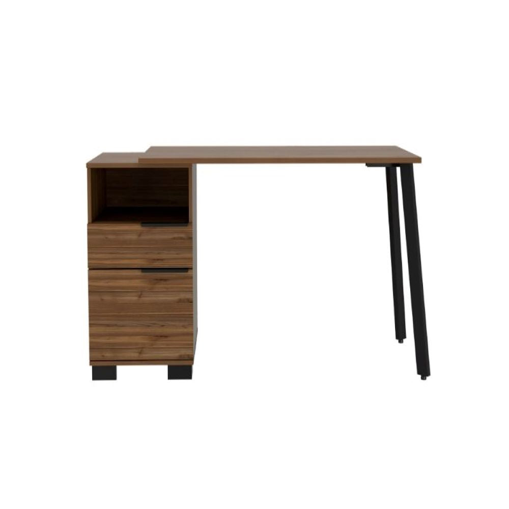 Writing Desk Madagascar, Two Legs, One Drawer, Mahogany Finish