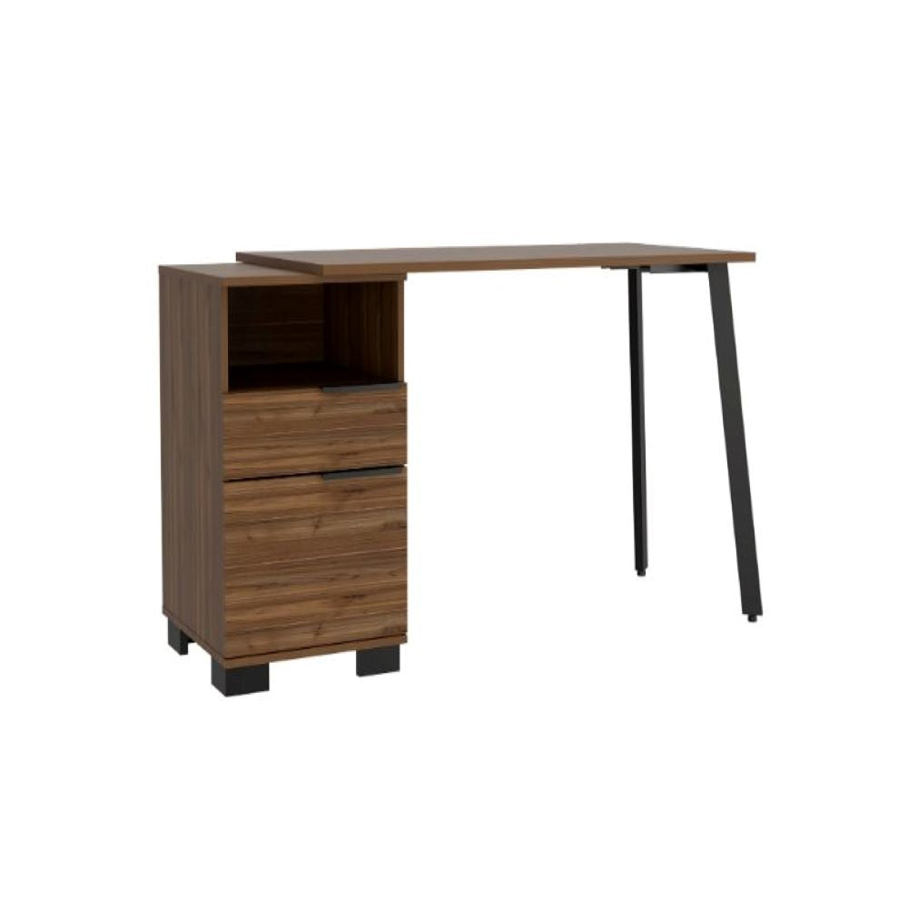 Writing Desk Madagascar, Two Legs, One Drawer, Mahogany Finish