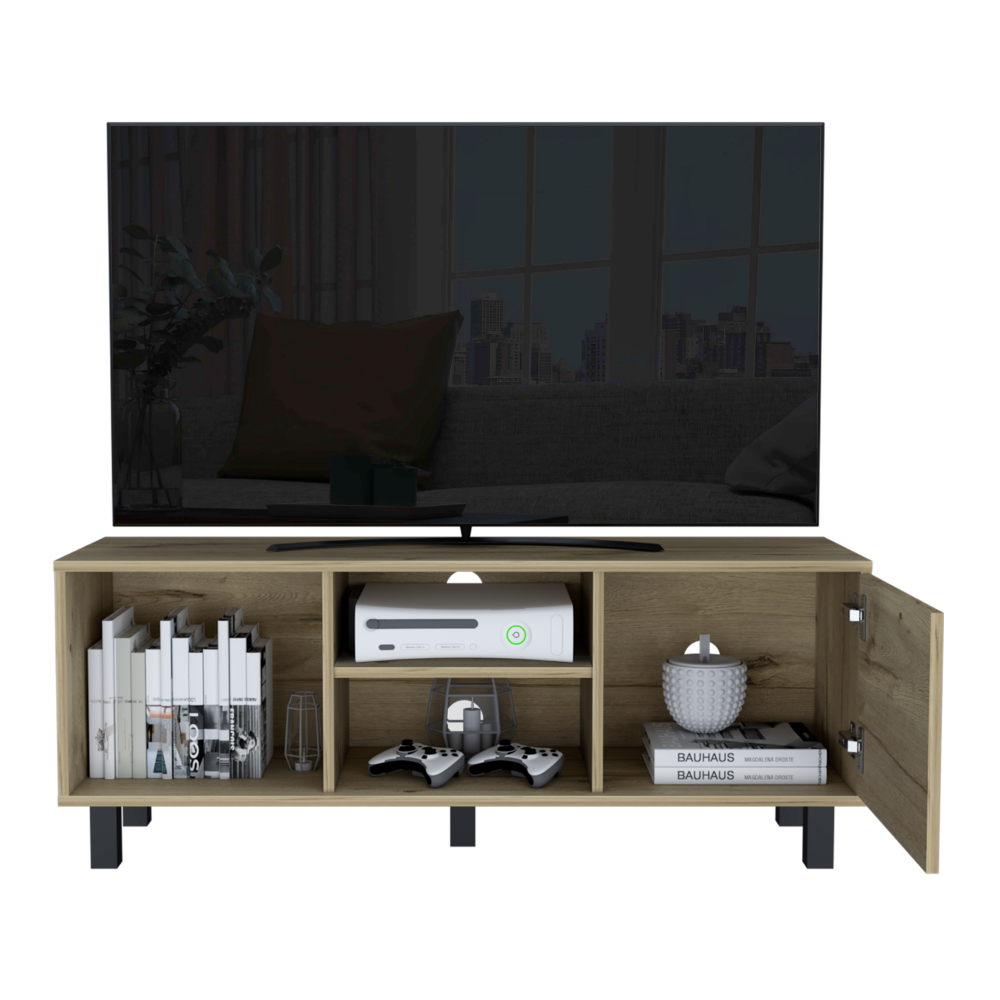 Tv Stand for TV´s up 43" Three Open Shelves Fredericia, One Cabinet, Light Oak Finish