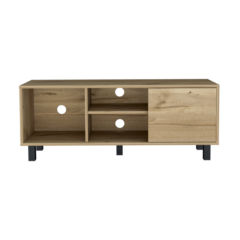 Tv Stand for TV´s up 43" Three Open Shelves Fredericia, One Cabinet, Light Oak Finish
