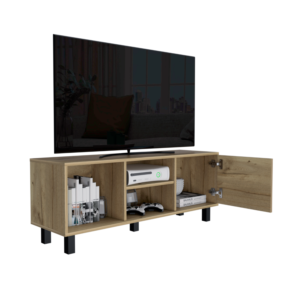 Tv Stand for TV´s up 43" Three Open Shelves Fredericia, One Cabinet, Light Oak Finish