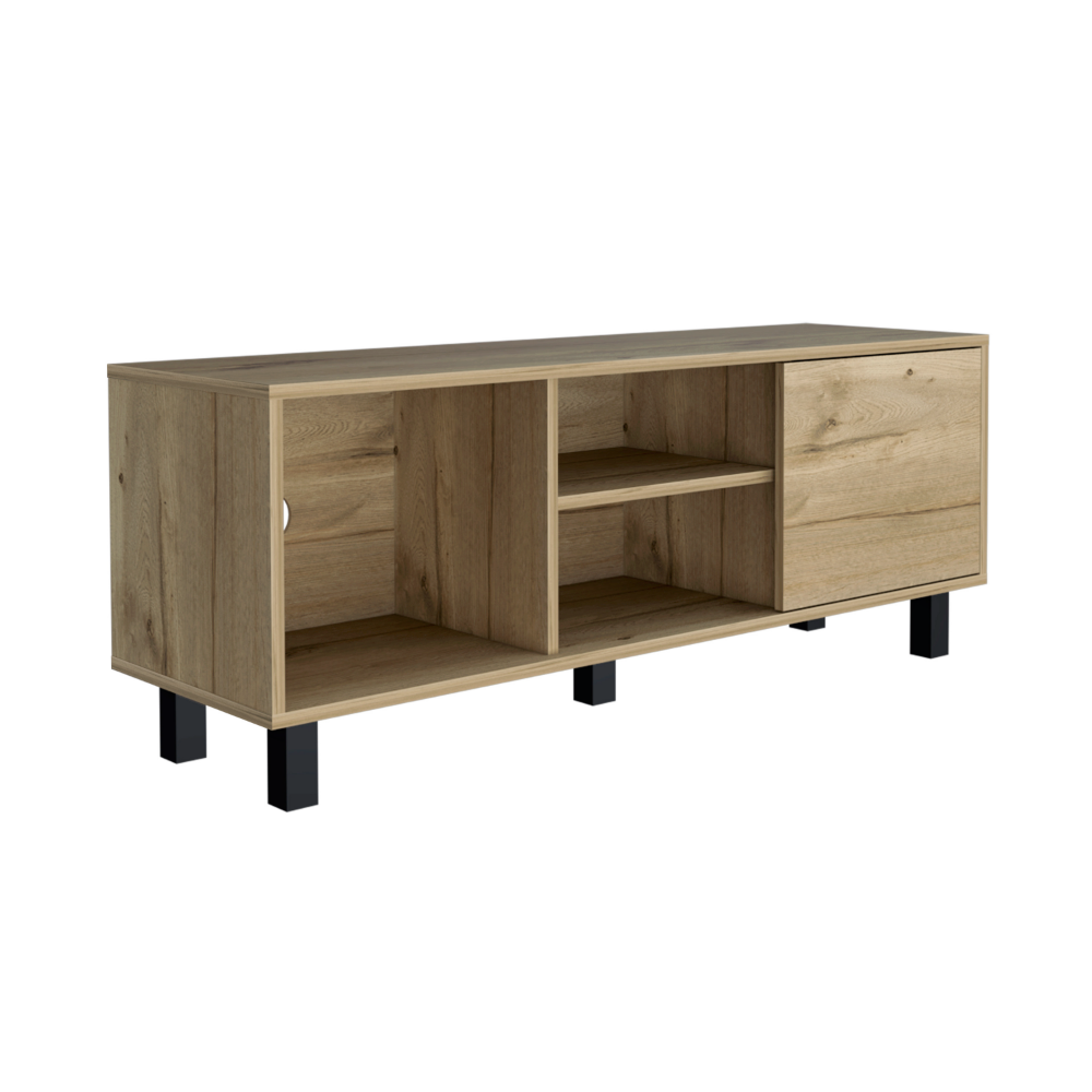 Tv Stand for TV´s up 43" Three Open Shelves Fredericia, One Cabinet, Light Oak Finish