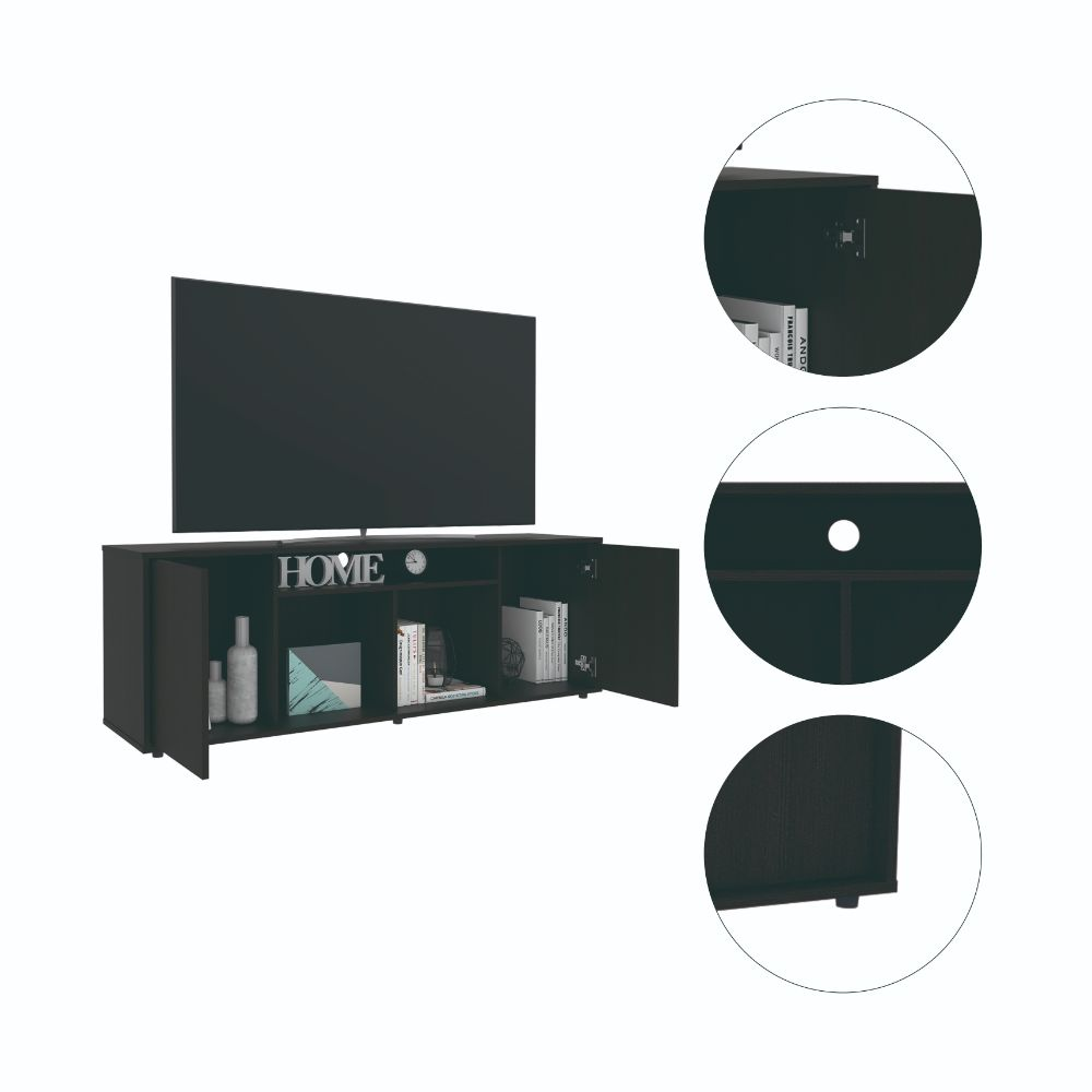 Tv Stand for TV´s up 60" Tucson, Four Shelves, Black Wengue Finish