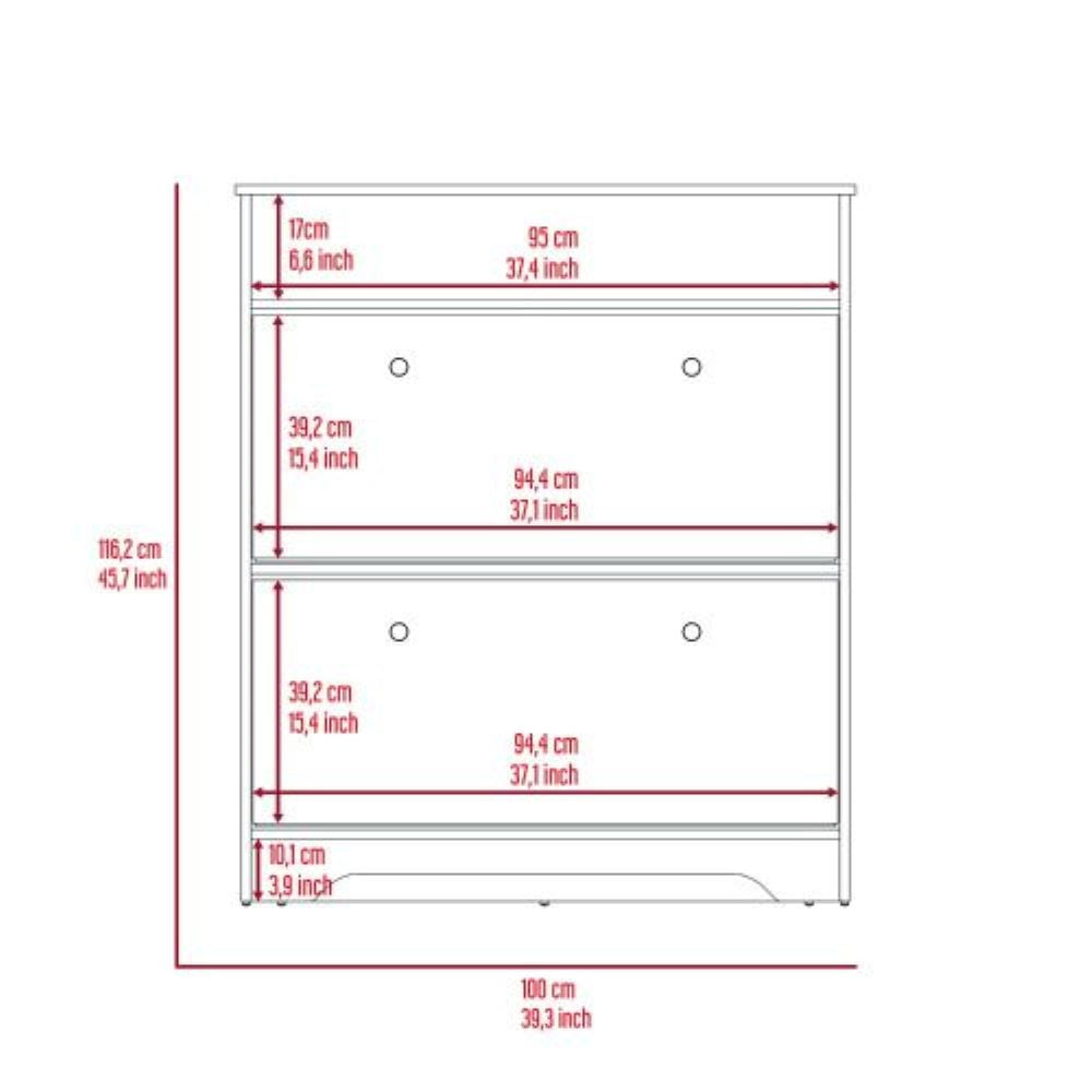 Shoe Rack Dublin, One Open Shelf, Two Extendable Cabinets, Dark Brown Finish