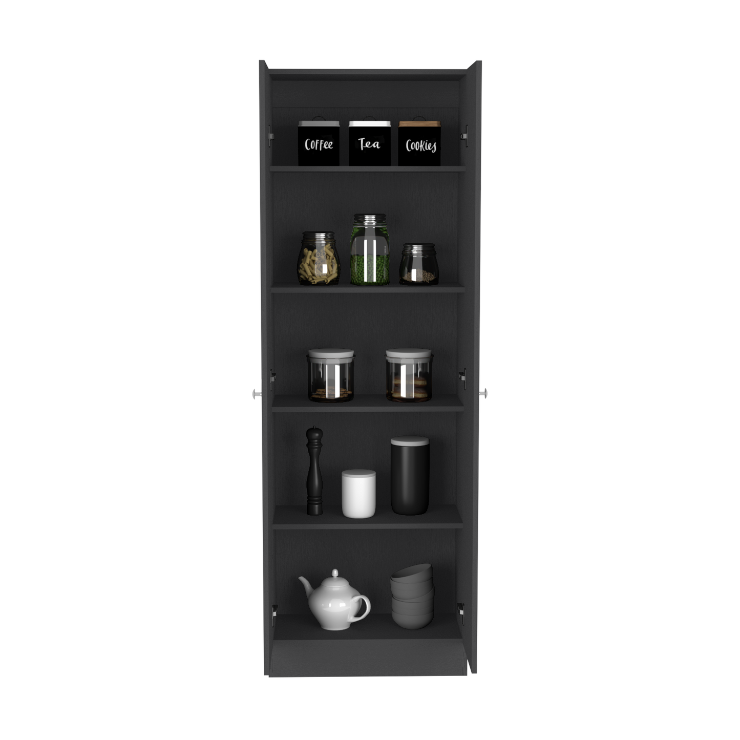 Storage Cabinet Pipestone, Double Door, Black Wengue Finish