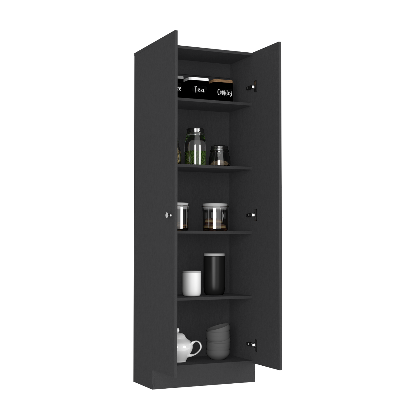 Storage Cabinet Pipestone, Double Door, Black Wengue Finish