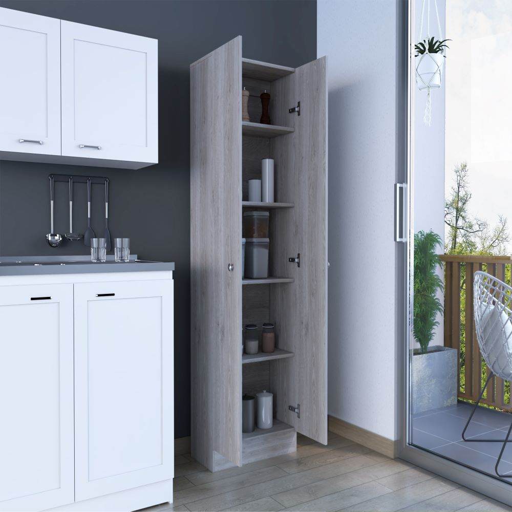 Storage Cabinet Pipestone, Double Door, Light Gray Finish