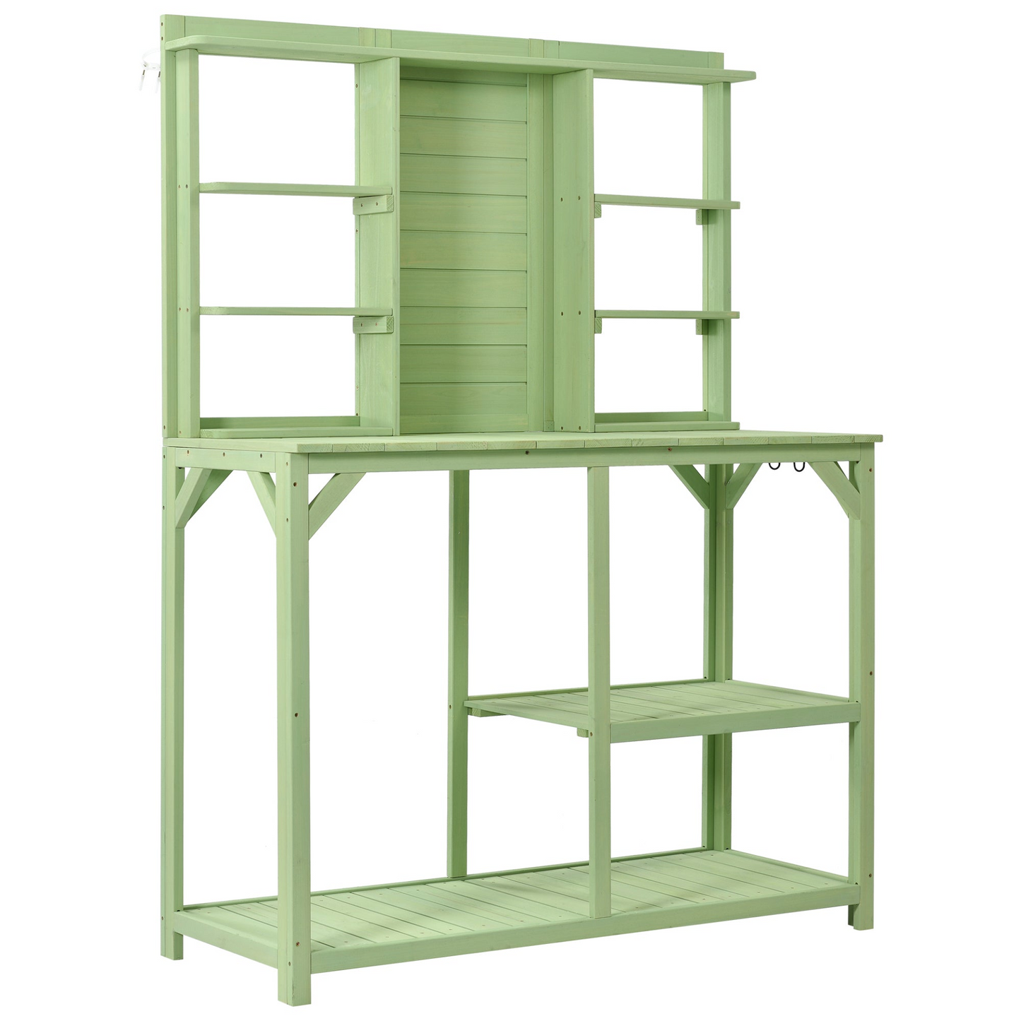 TOPMAX 64.6" Large Outdoor Potting Bench (Green)