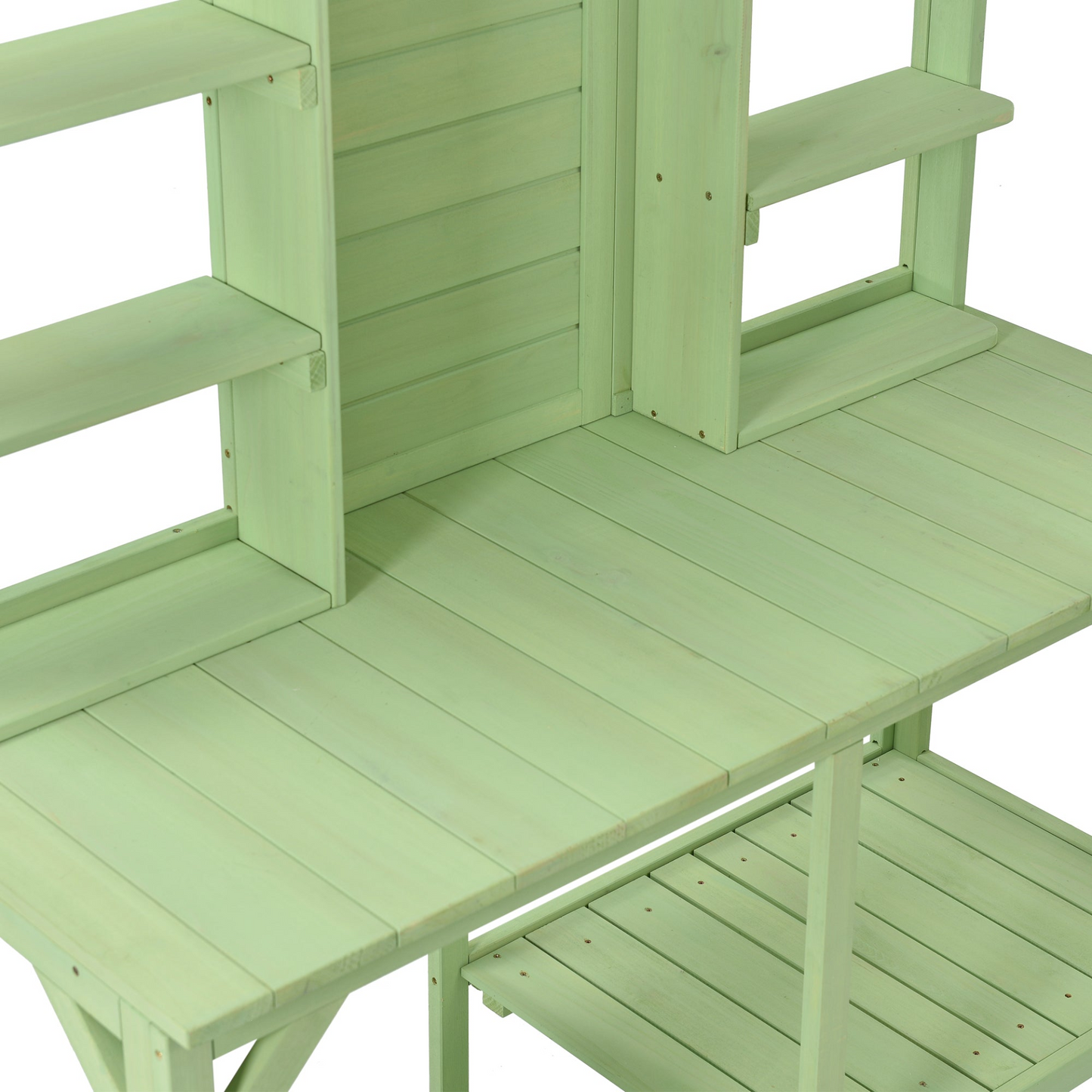 TOPMAX 64.6" Large Outdoor Potting Bench (Green)