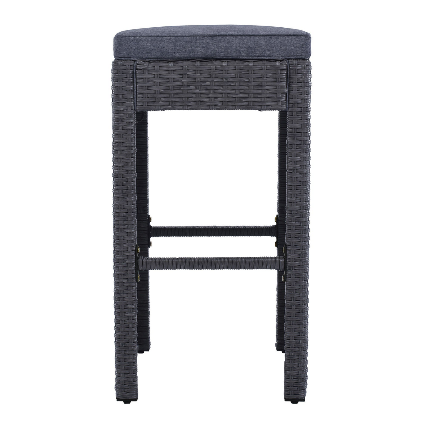 TOPMAX 5-Piece Rattan Patio Furniture Set with Bar Dining Table (Gray)