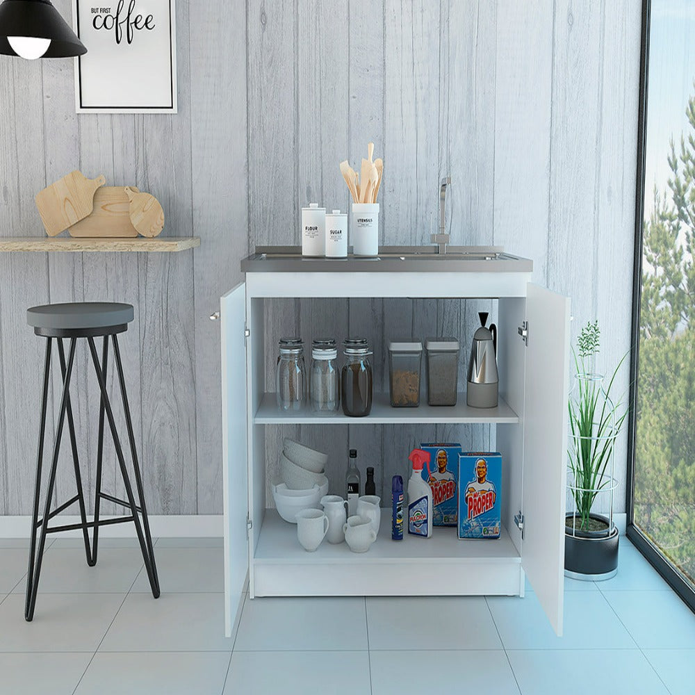 Utility Sink Vernal, Double Door, White Finish