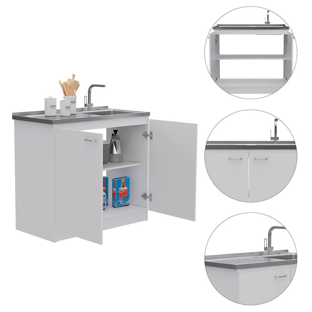 Utility Sink Vernal, Double Door, White Finish