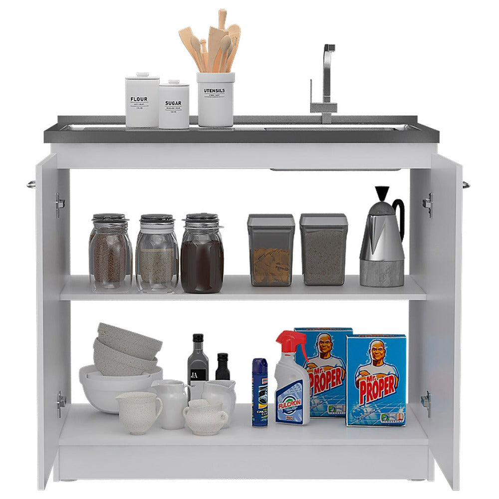 Utility Sink Vernal, Double Door, White Finish