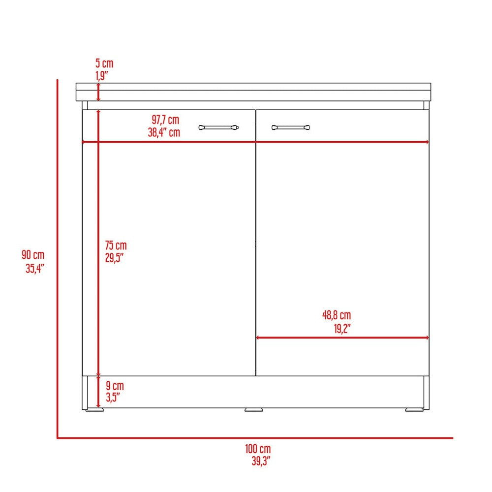 Utility Sink Vernal, Double Door, White Finish