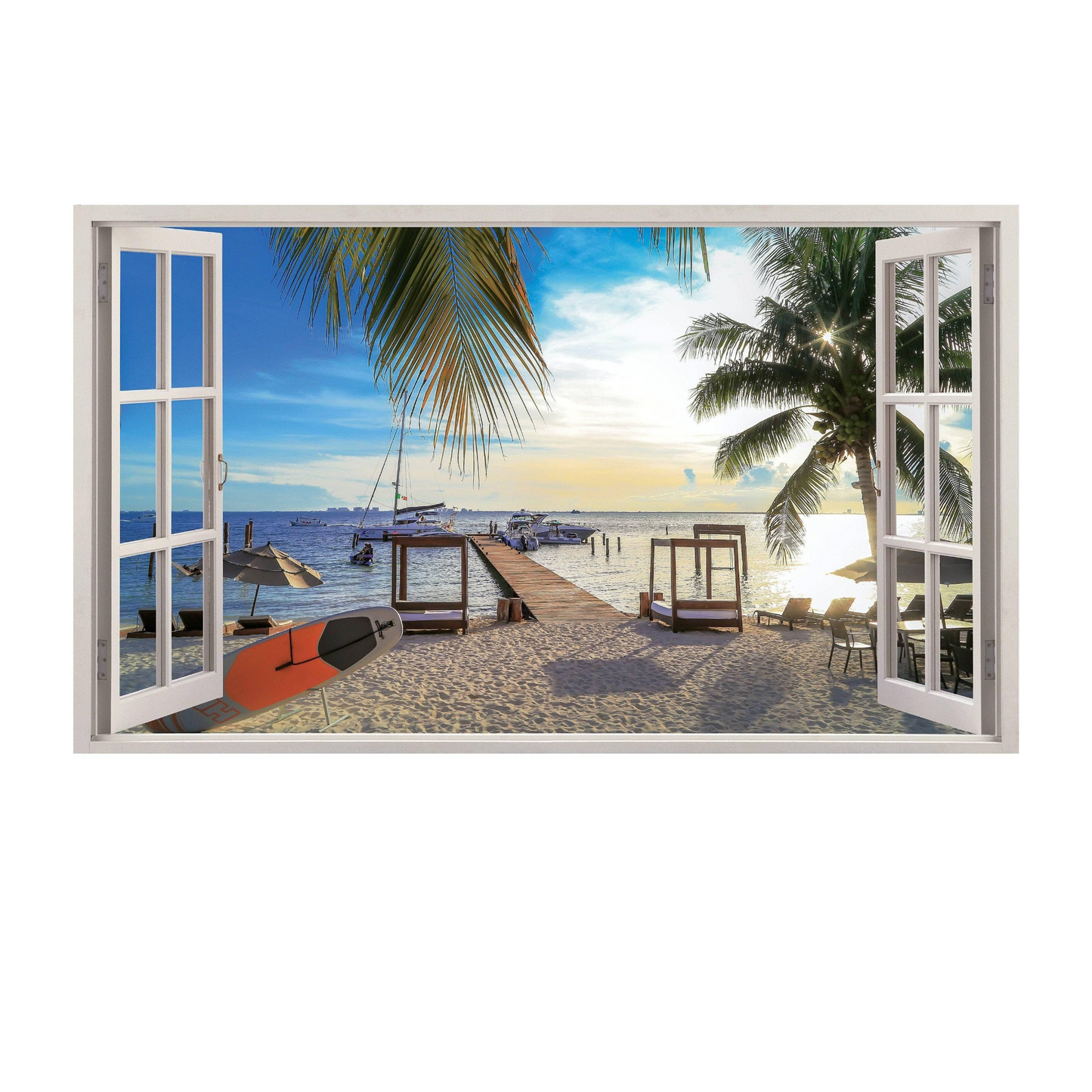 Decorative Paradise Vista Wall Sticker, Removable Wall Art Decal