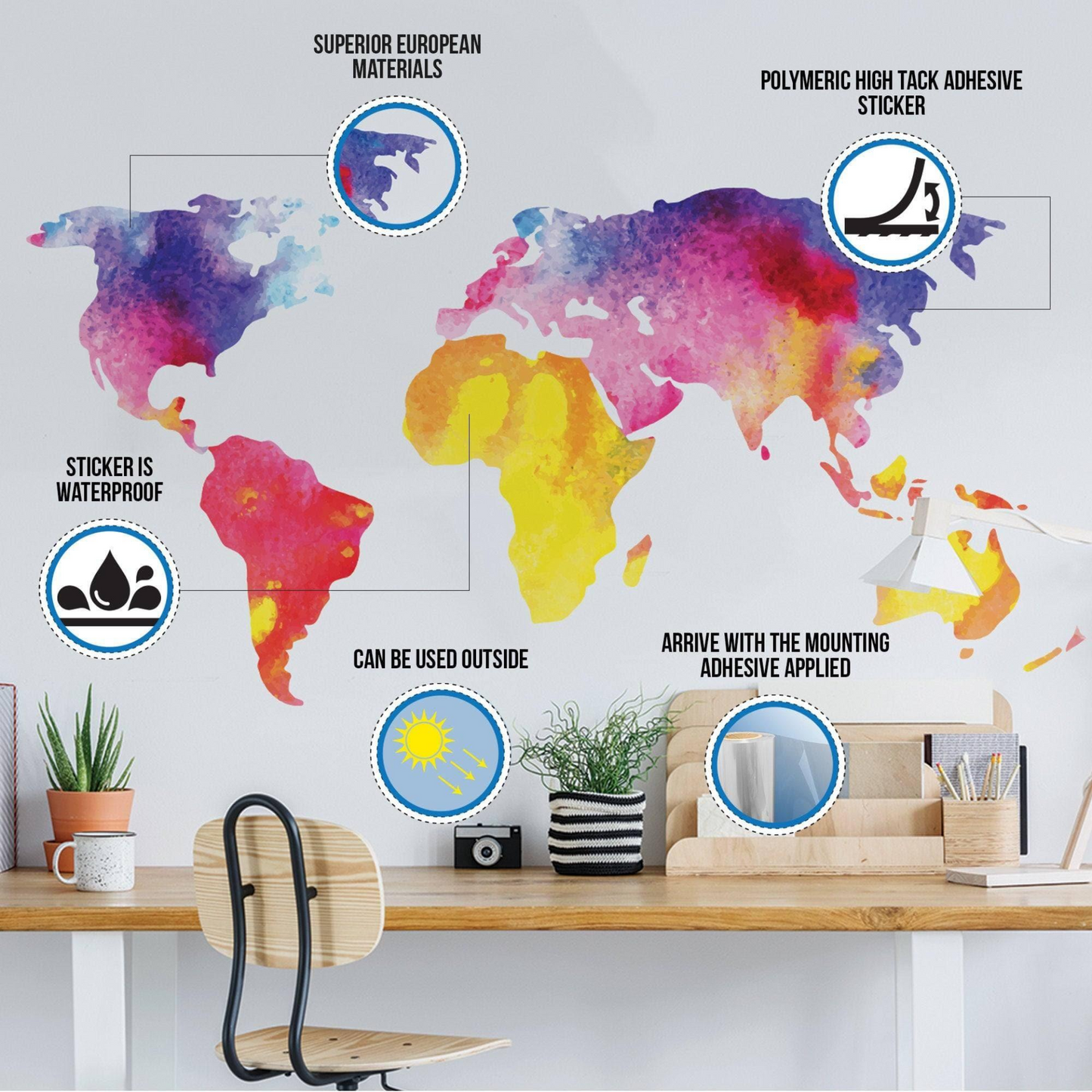 Decorative Paradise Vista Wall Sticker, Removable Wall Art Decal