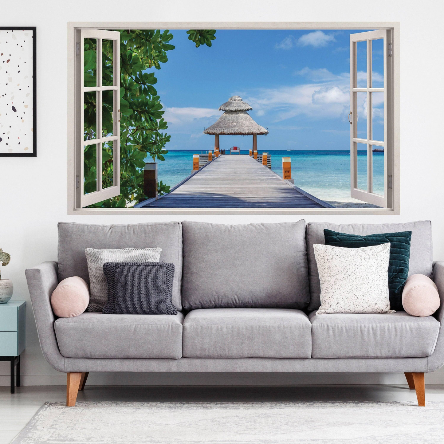 Decorative Paradise Vista Wall Sticker, Removable Wall Art Decal