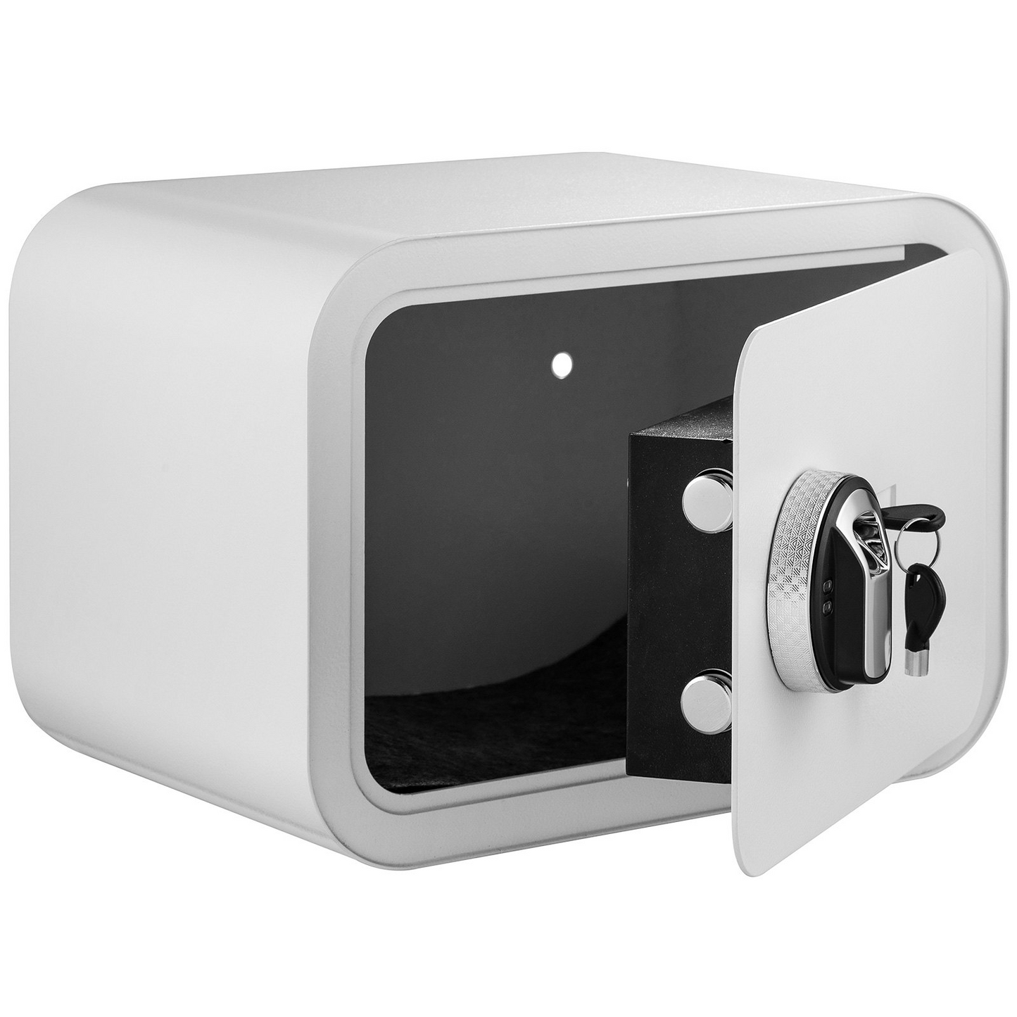 VEVOR Safe Box, 1 Cubic Foot Money Safe with Fingerprint Lock and Key Lock, Alloy Steel Home Safes with 2 Keys, Wall-Mounted Security Safe for Cash, Watch, Jewelry, Passports, Documents (White)