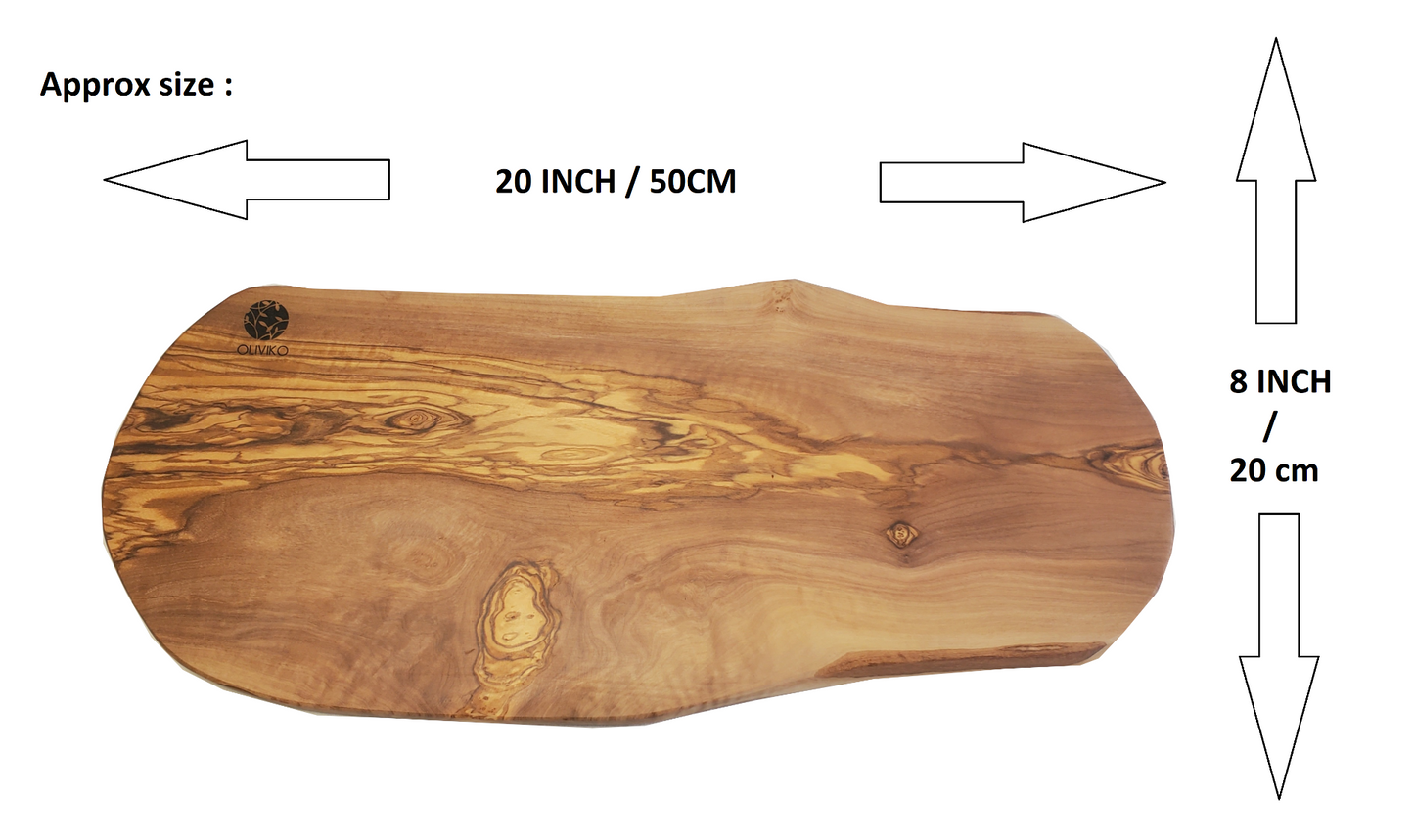 XL Handmade 100% Olive Wood Cutting Board 20 L x 8 W  inch / 50 L x W 20cm