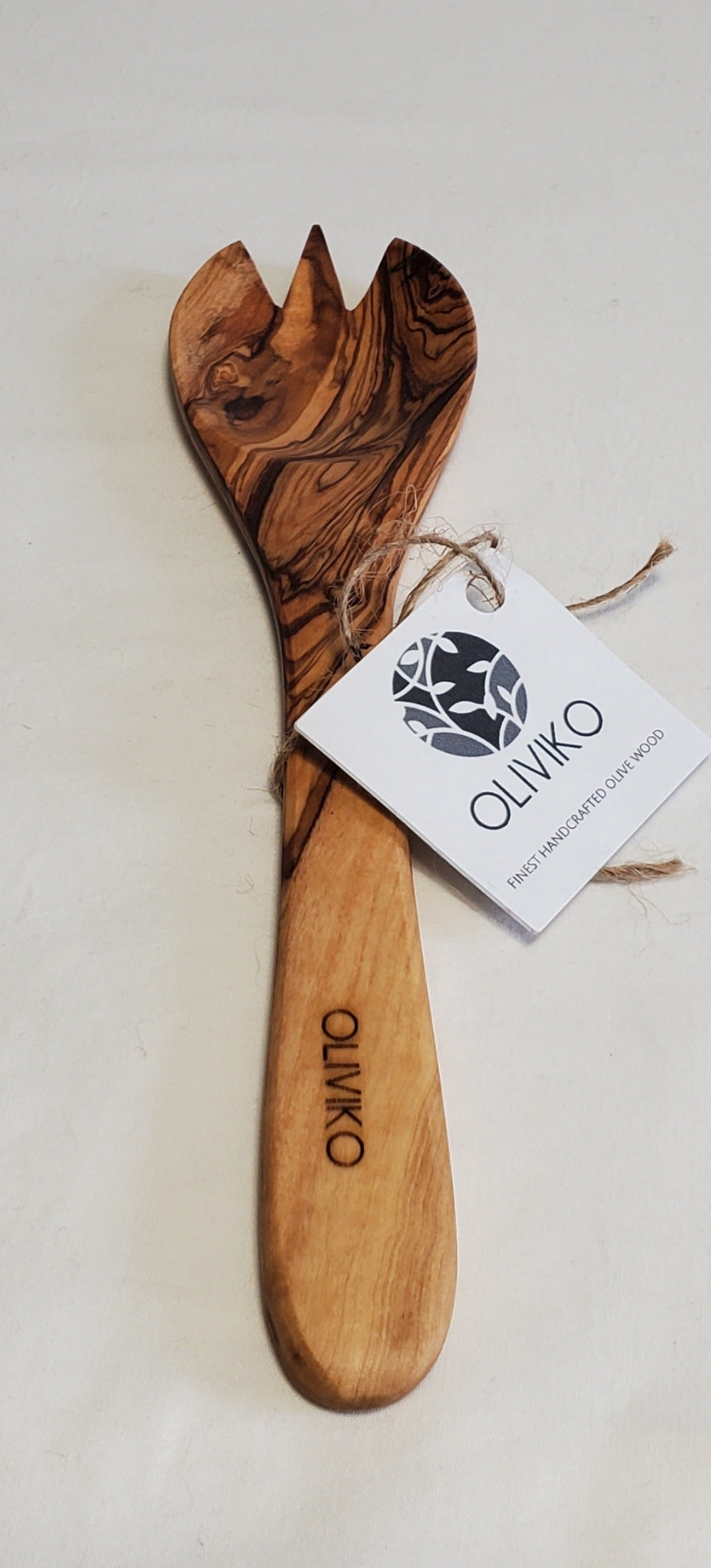 Handmade Olive Wood Utensils Salad Servers 9.5 inch