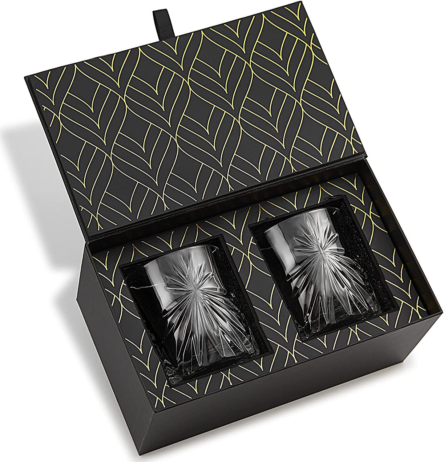 Classic Bohemia Crystal Whiskey Glasses - Set of 2 Soleil Glass Tumblers (10.7oz)