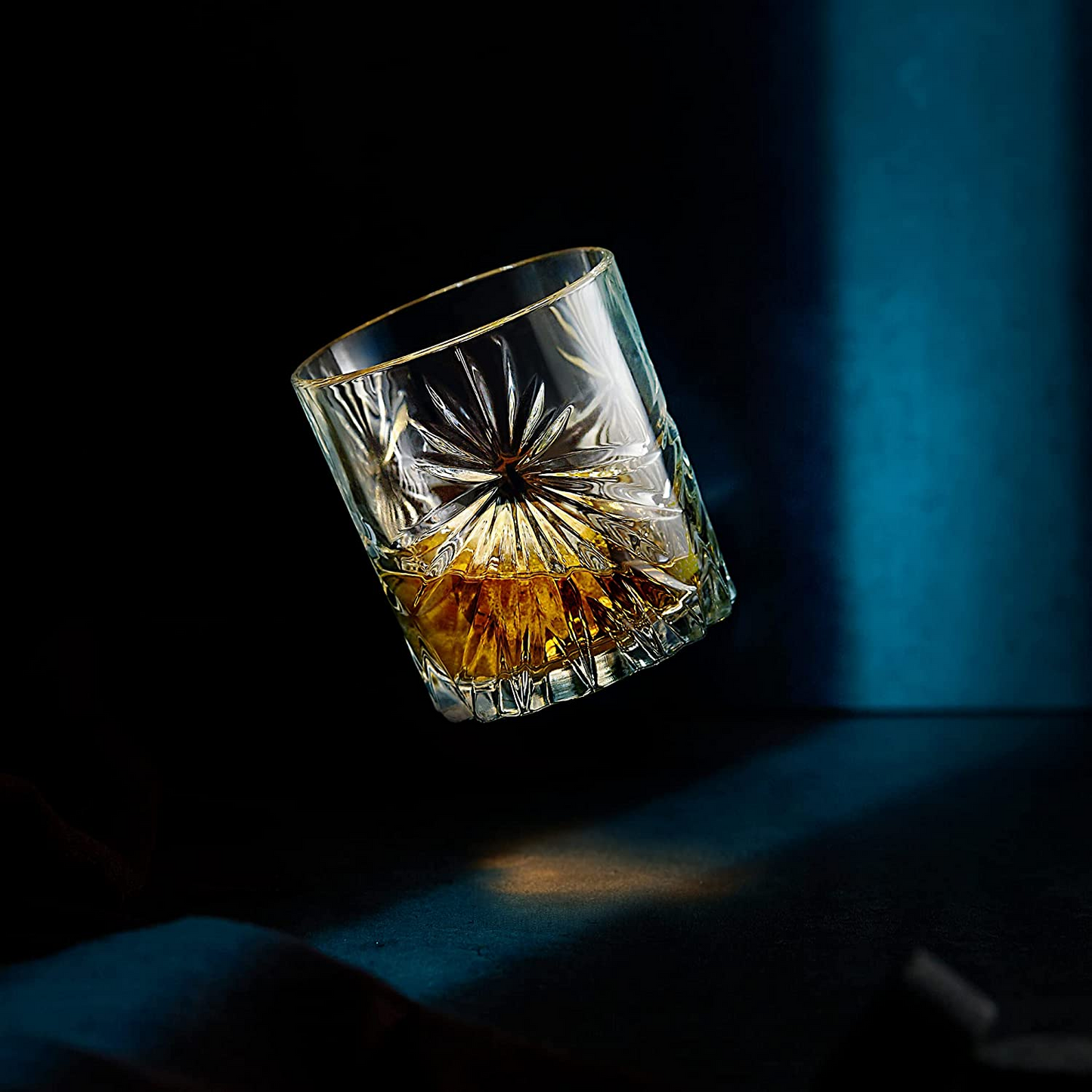 Classic Bohemia Crystal Whiskey Glasses - Set of 2 Soleil Glass Tumblers (10.7oz)