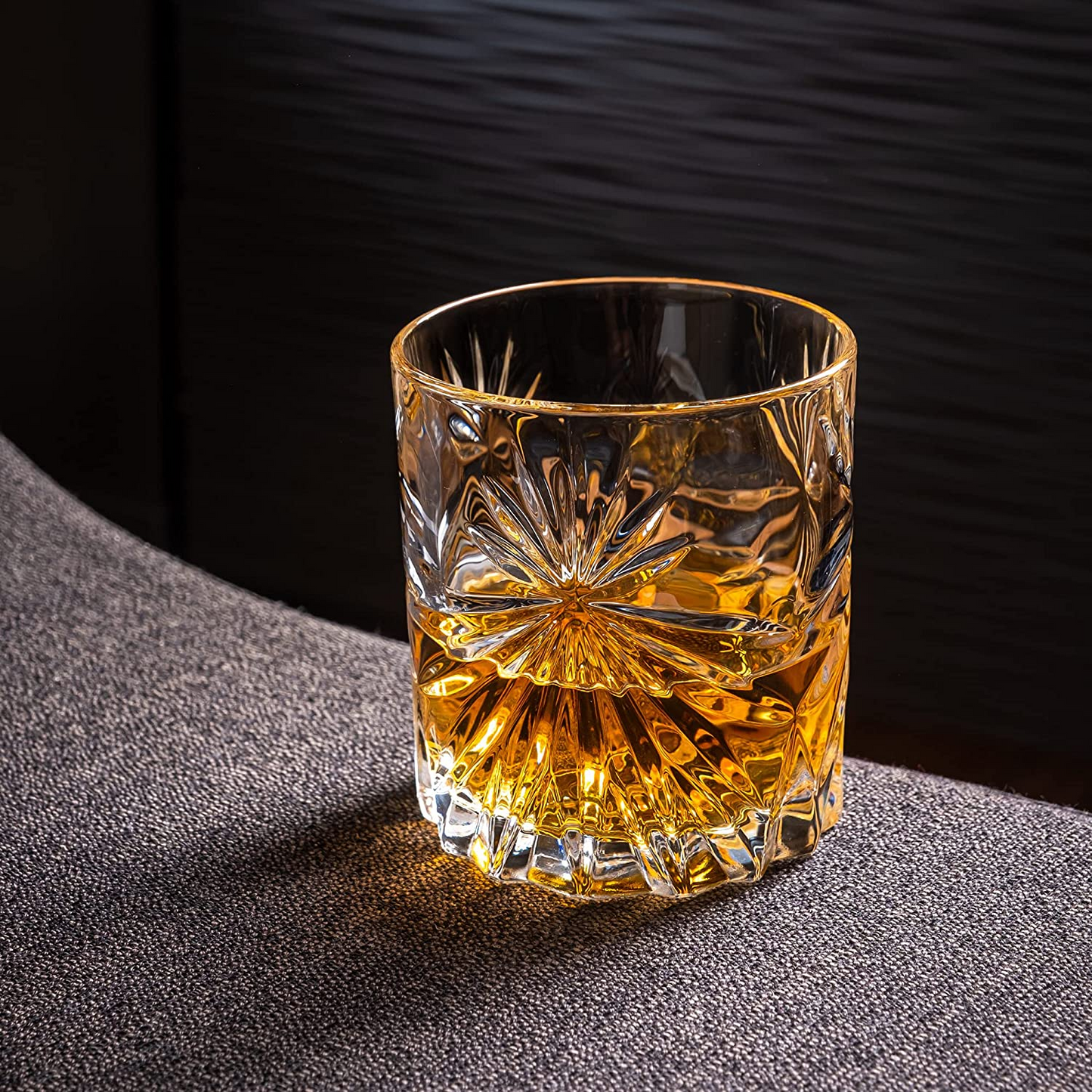 Classic Bohemia Crystal Whiskey Glasses - Set of 2 Soleil Glass Tumblers (10.7oz)