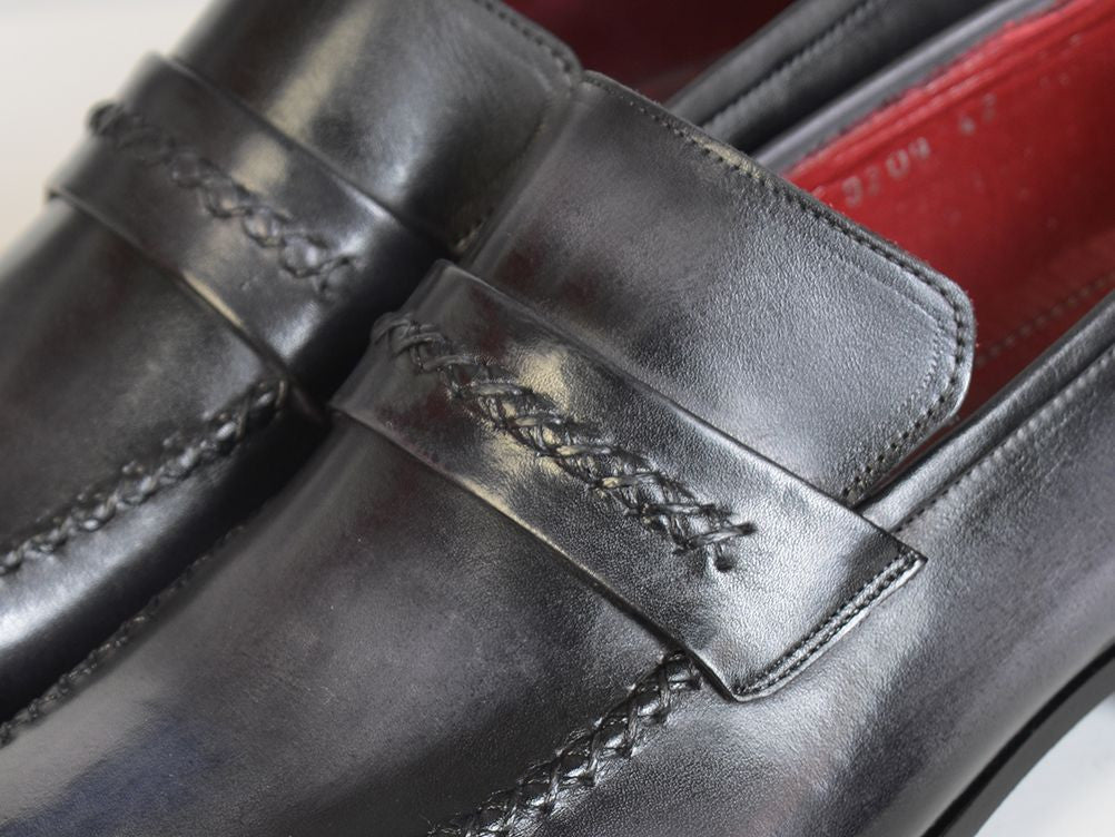 Paul Parkman Gray & Black Men's Loafers For Men (ID#068-GRAY)