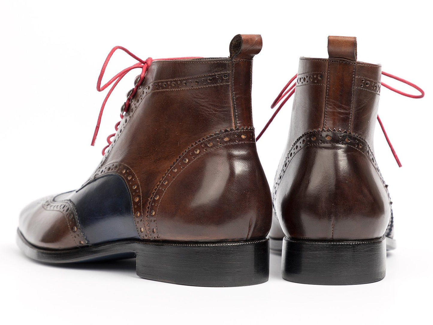 Paul Parkman Wingtip Ankle Boots Dual Tone Brown & Blue (ID#777-BRW-BLU)