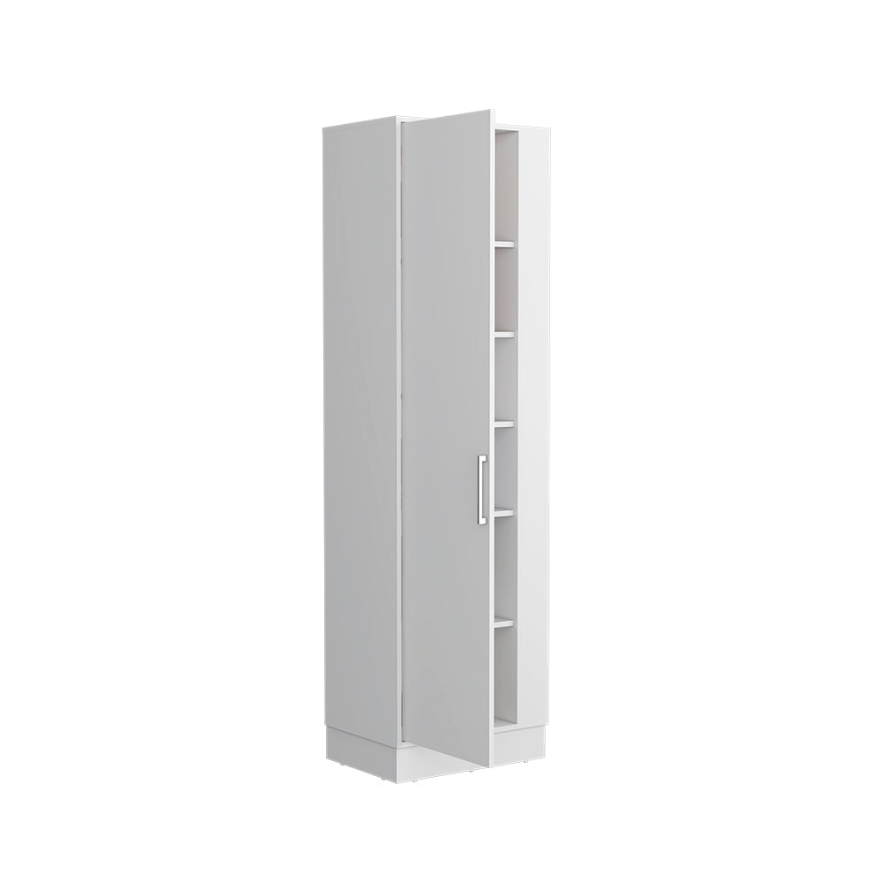 Storage Cabinet Manika, One Door and Shelves, White Finish