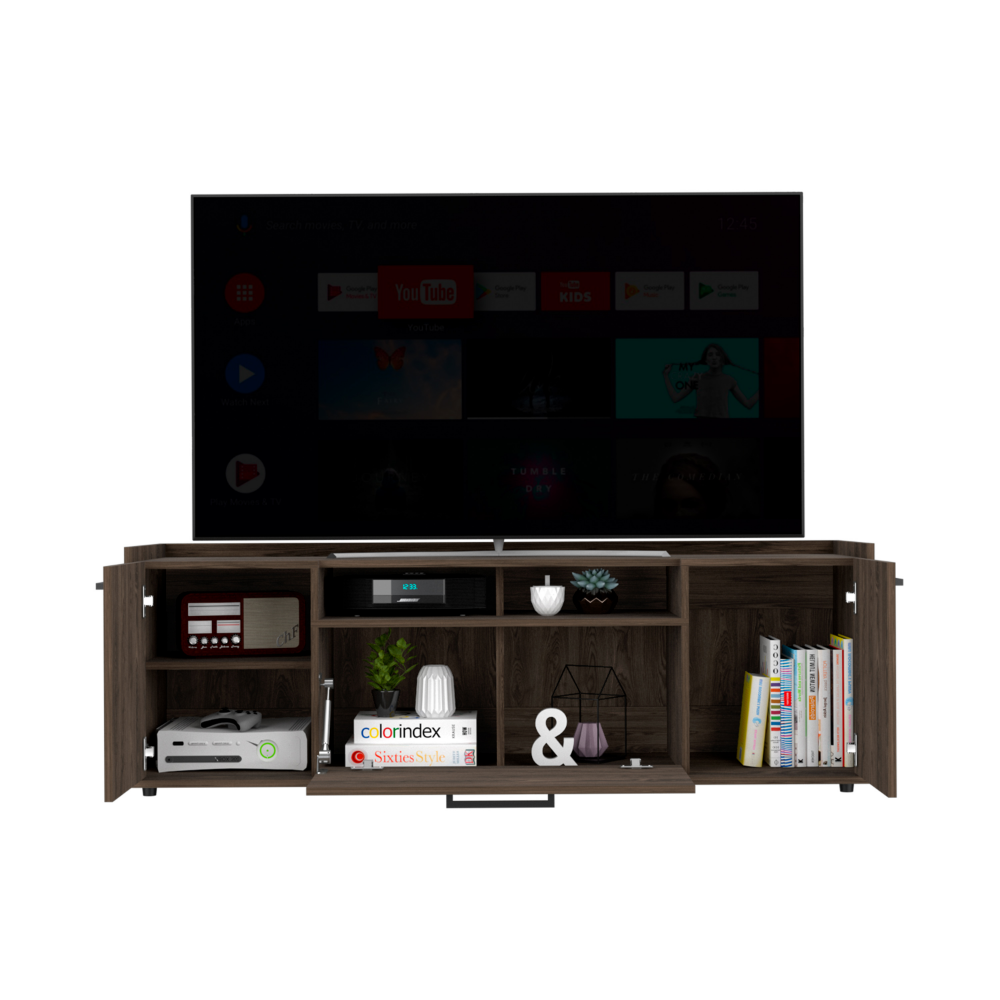 Tv Stand for TV´s up 55" Dext, One Cabinet, Double Door, Dark Walnut Finish