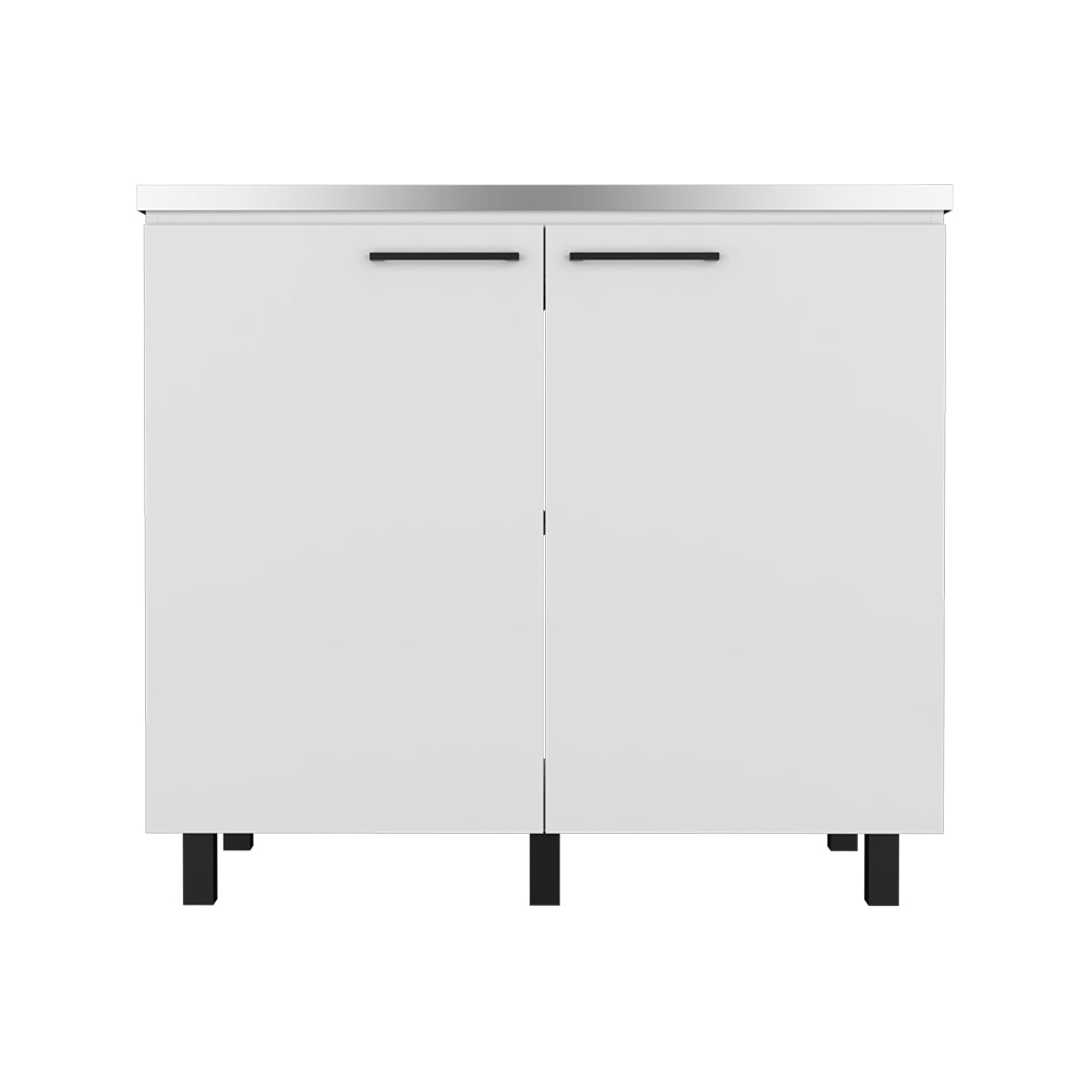 Utility sink cabinet Burwood, Two Shelves, White Finish