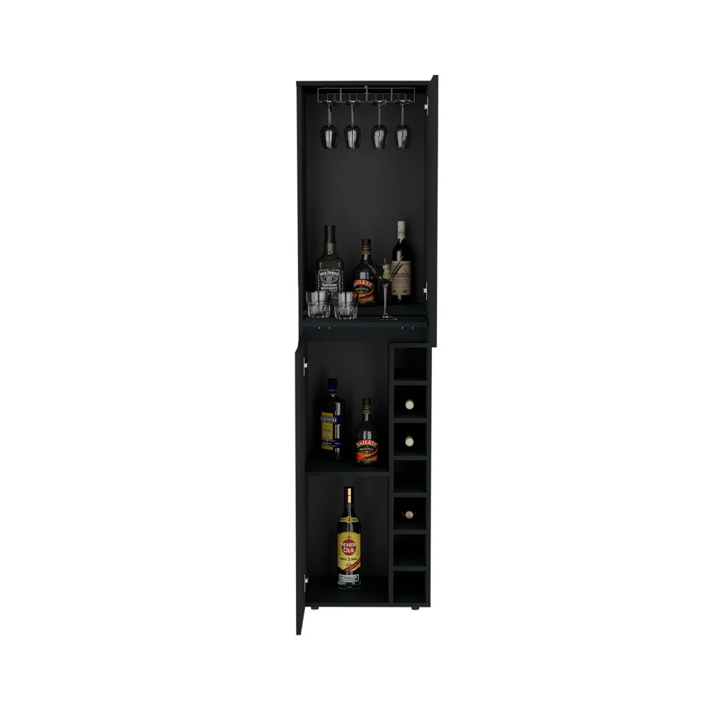 Tall Cabinet Bell, Seven Cubbies, Two-Door Cabinets, Black Wengue Finish