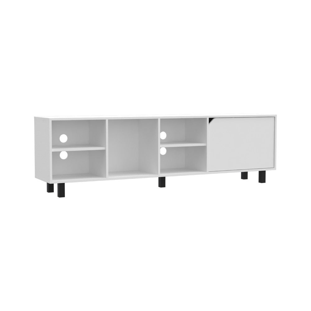 TV Stand for TV´s up 70" Estocolmo, Four Open Shelves, White Finish