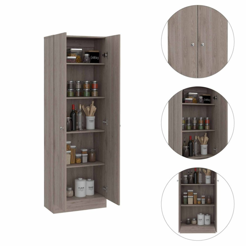 Storage Cabinet Pipestone, Double Door, Light Gray Finish